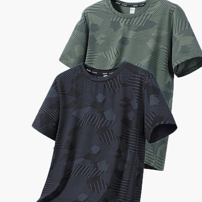 Atmungsaktives Herren-T-Shirt im tropischen Casual-Stil, kurzärmelig – 2er-Pack, ideal für den Sommer  