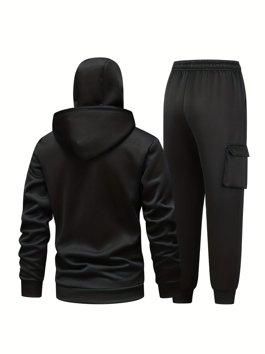 Ensemble survêtement cagoule homme avec motif araignée couleur unie