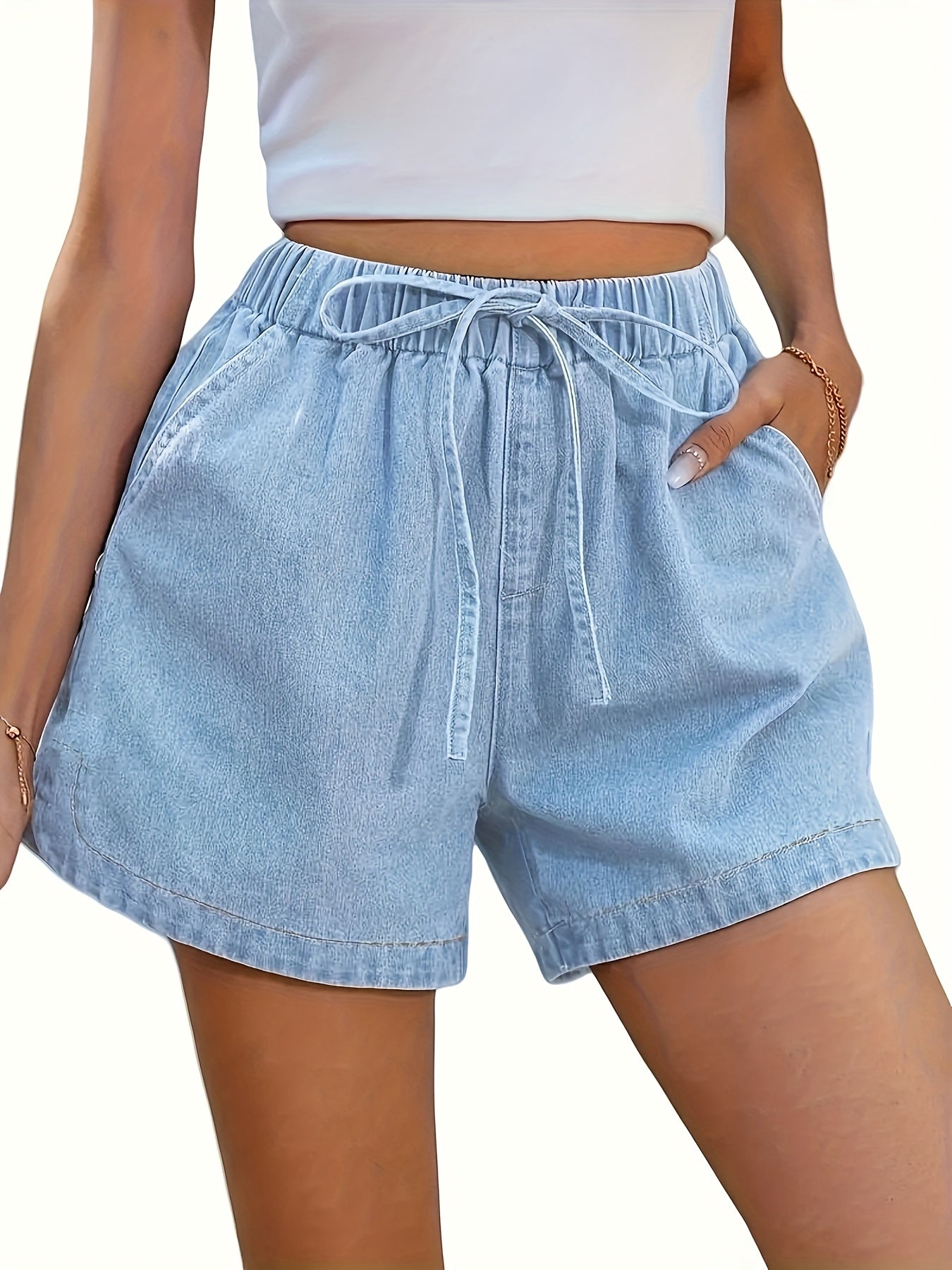 Lässige Damen-Shorts mit elastischem Bund, urbaner Stil für den Sommer