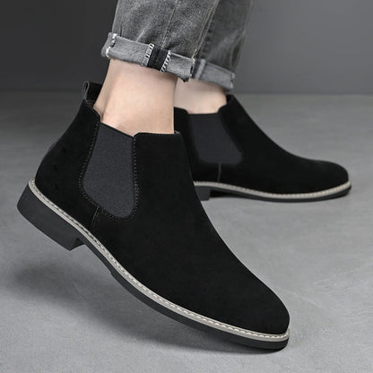 Bottes Chelsea Homme en Faux Daim, Élastiques Latéraux