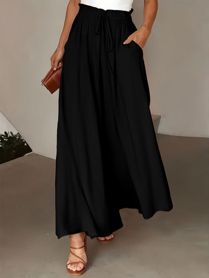 Pantalon Palazzo Large Femme Style Élégant Taille Haute avec Ceinture, Mode Décontractée et Sophistiquée