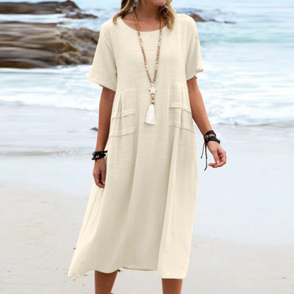 Robe d'été ample décontractée pour femme style bohème plage