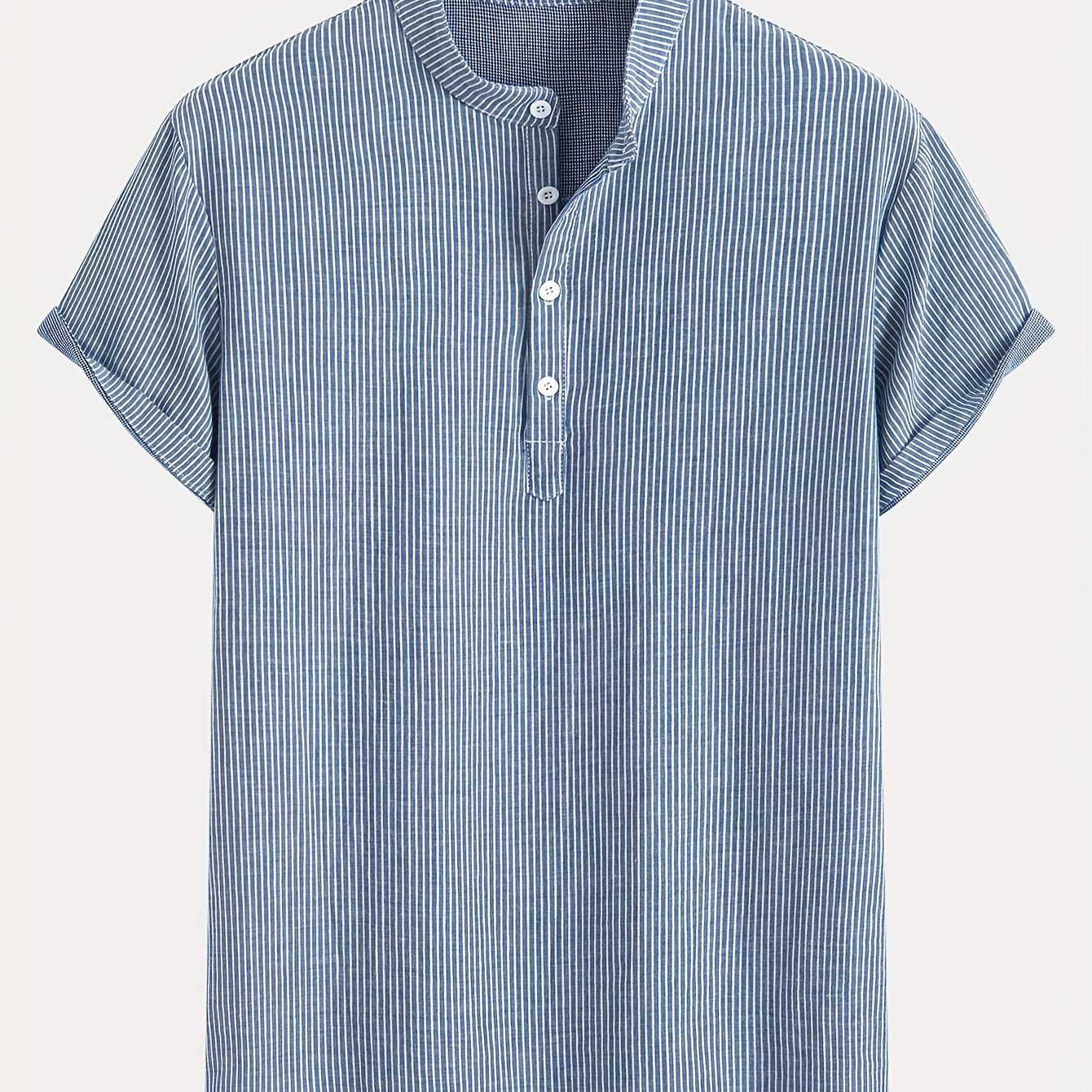 Chemise Henley à Manches Courtes pour Homme Style Décontracté Chic
