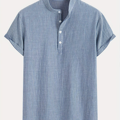 Chemise Henley à Manches Courtes pour Homme Style Décontracté Chic