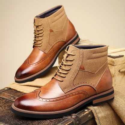 Bottes Chukka homme brogues bicolores à lacets style habillé
