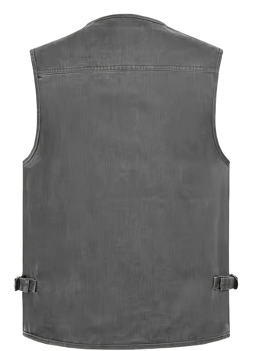 Gilet multi-poches homme style outdoor pour la pêche, la randonnée et la photographie