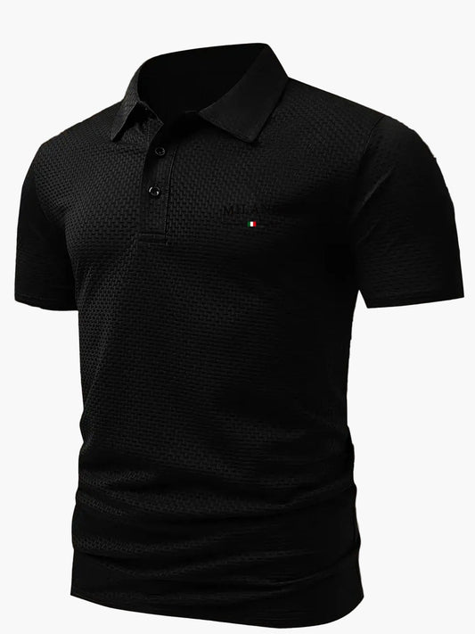 Polo homme élégant style italien à motif géométrique pour look casual chic