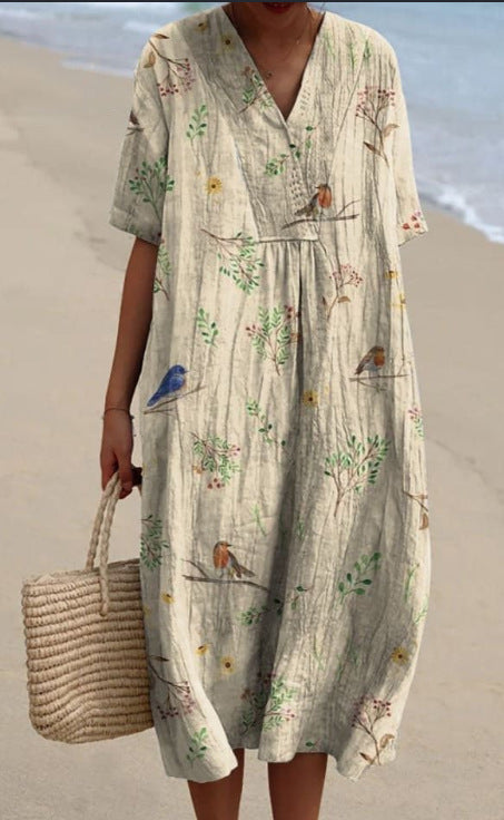 Langes, lässiges Damenkleid im Boho-Stil, ideal für Strand und Sommer