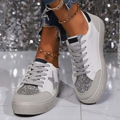 Baskets Femme Style Urbain Casual à Lacets pour Tous les Jours