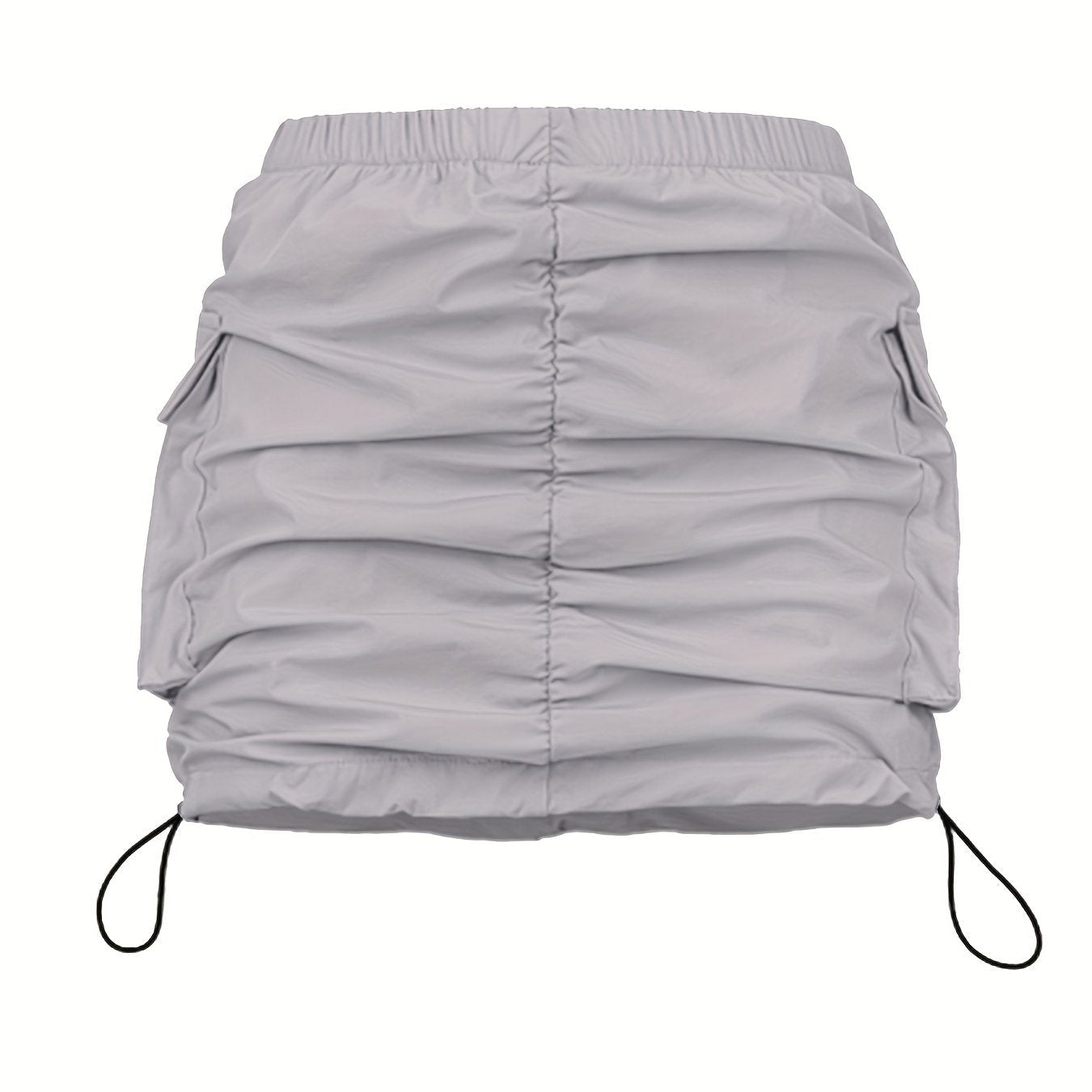 Jupe Mini Cargo Femme Style Urbain avec Fronces et Poches Utilitaires