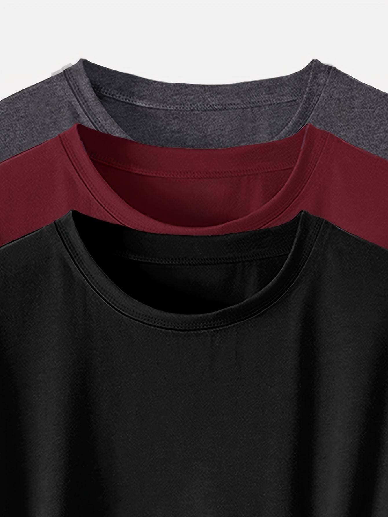 Set of 3 basic crew neck t-shirts for women – Casual and versatile style