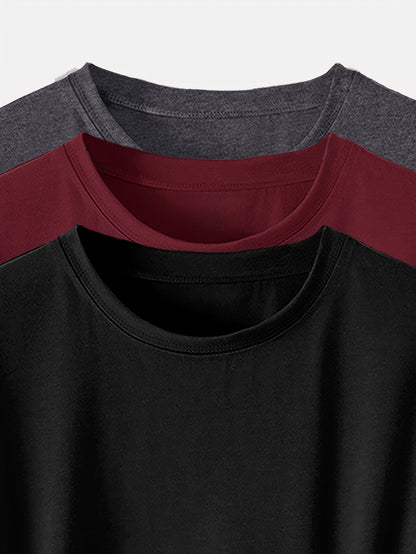 Set of 3 basic crew neck t-shirts for women – Casual and versatile style
