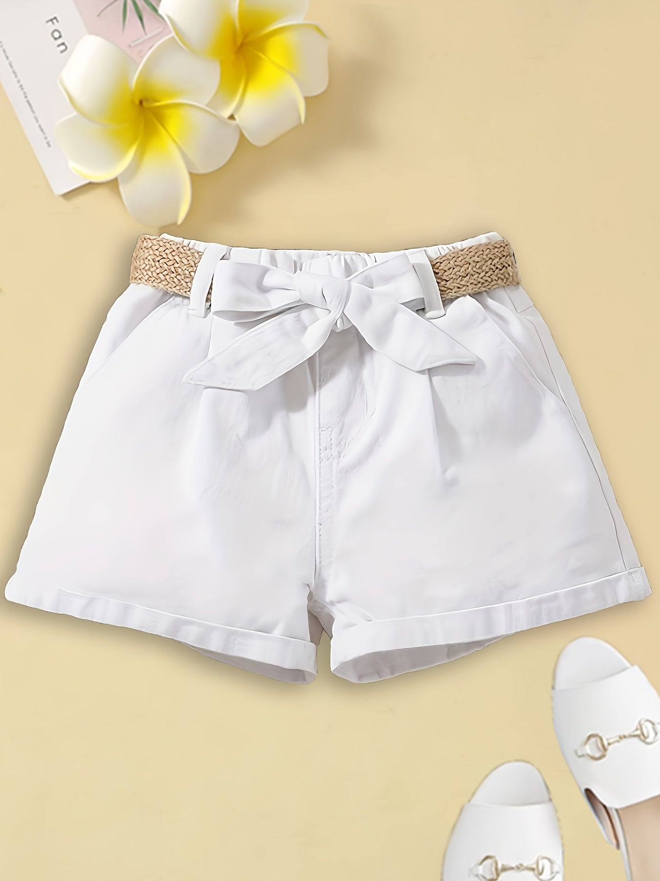 Short taille haute femme style paperbag avec ceinture et nœud élégant pour l'été