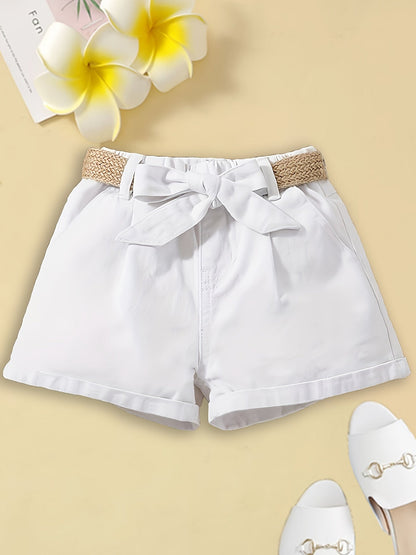 Short taille haute femme style paperbag avec ceinture et nœud élégant pour l'été