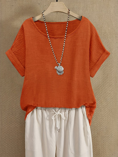 Blouse Décontractée Femme Manches Courtes Style Chic pour Été et Loisirs