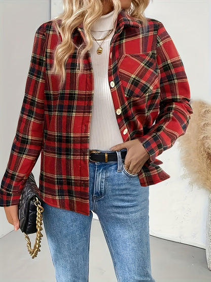 Chemise Veste Femme à Carreaux Doublée Effet Mouton Vert Menthe Rouge
