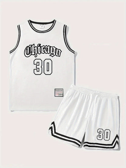 Ensemble Débardeur et Short de Basketball Style Chicago pour Homme - Look Sportif Urbain