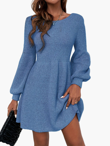 Vestido Suéter Casual para Mujer Estilo Elegante Manga Larga para Otoño y Primavera