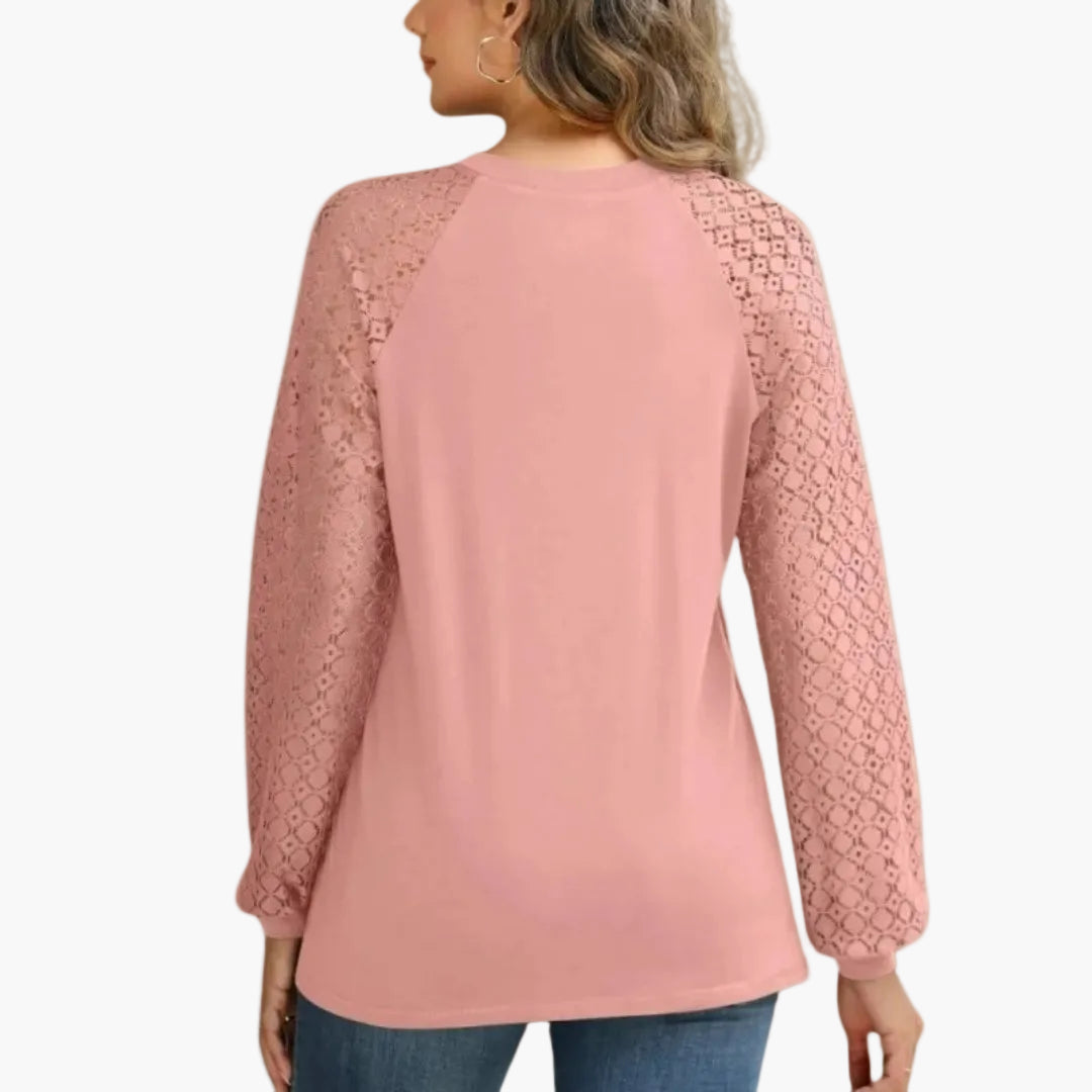 Haut élégant manches longues femme style chic décontracté pour bureau et sorties