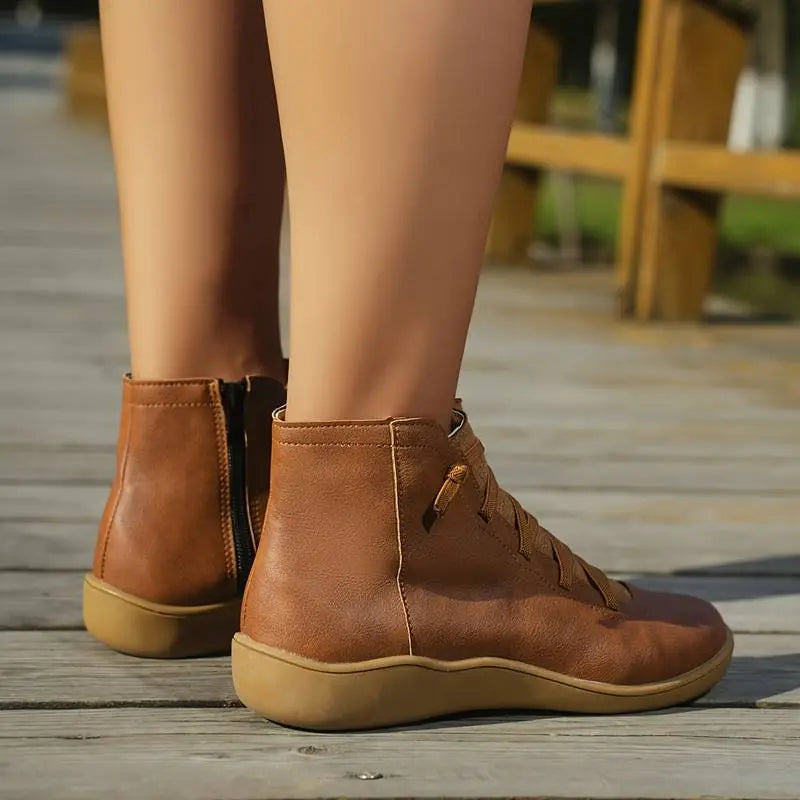 Botines de mujer confort estilo casual – Zapatos altos ideales para caminar y la temporada otoño-invierno