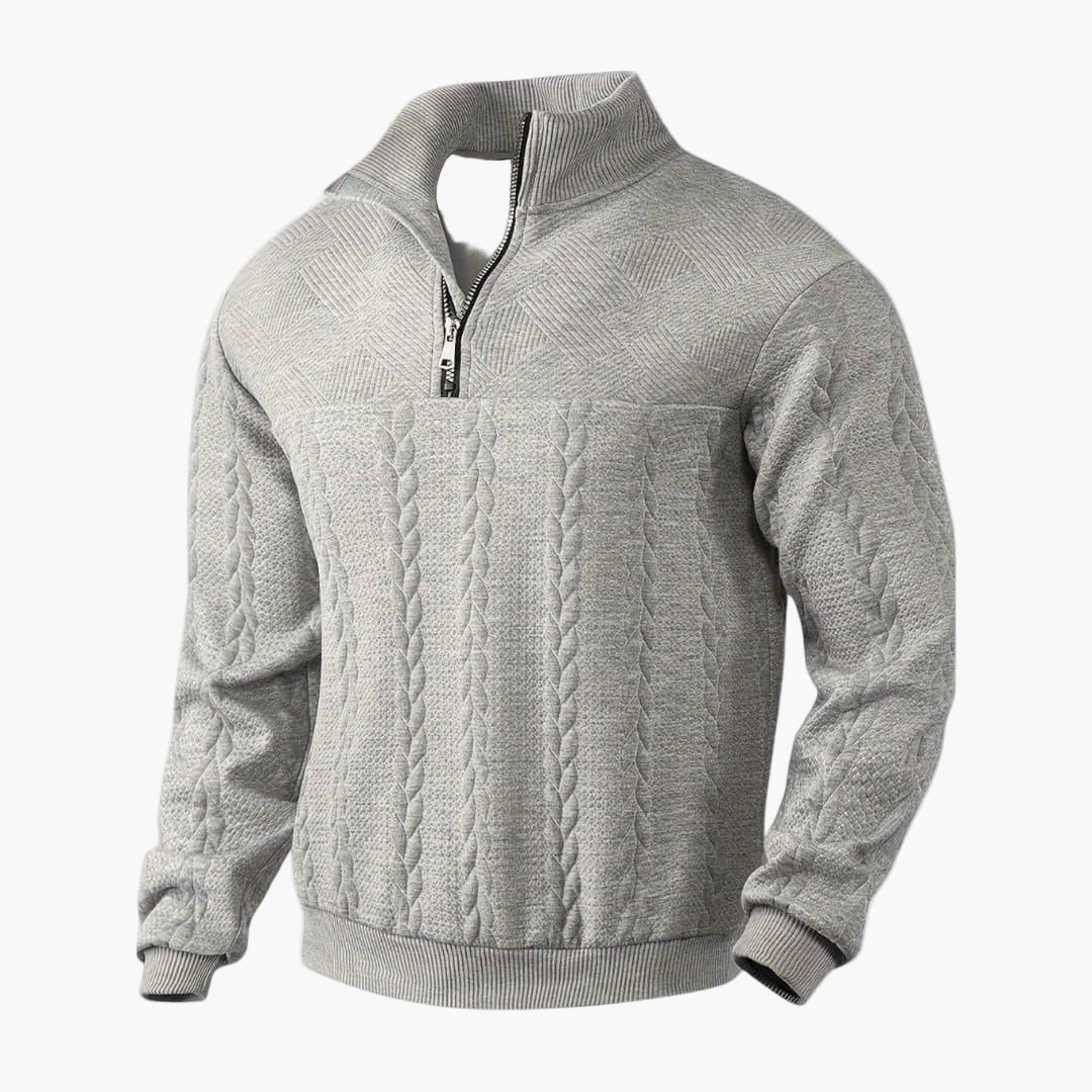 Halve rits trui voor heren, elegante gedraaide stijl voor herfst en winter