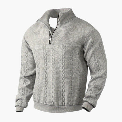 Halve rits trui voor heren, elegante gedraaide stijl voor herfst en winter