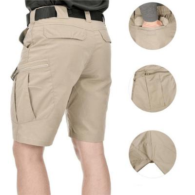 Shorts Tactiques Imperméables Homme Style Militaire Multi-Poches pour Randonnée et Activités Extérieures