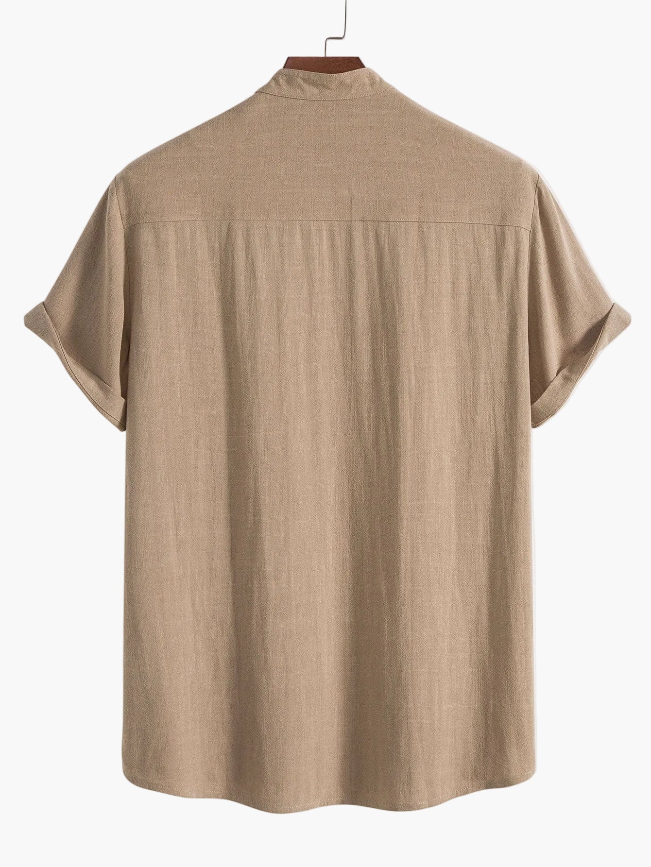 Chemise casual col mao à manches courtes pour homme – Style décontracté et élégant, idéale pour l'été et la vie quotidienne