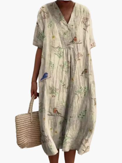Robe d'été décontractée femme coupe ample style floral bohème
