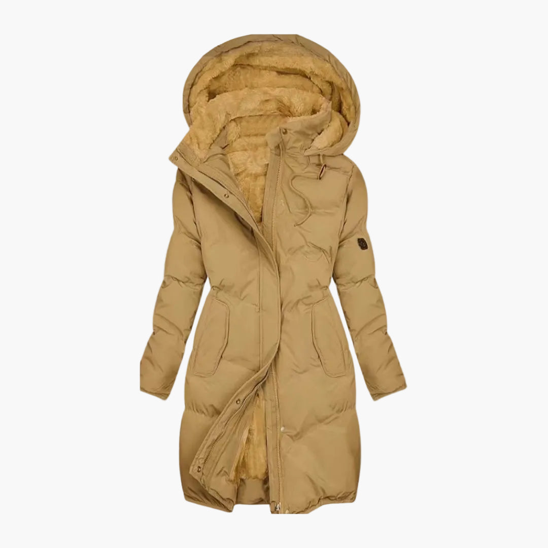Lange Dameswinterjas Elegant met Kap en Warme Voering - Ideaal voor Dagelijks Gebruik en Buiten