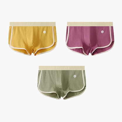 Lot de 3 boxers courts côtelés style rétro pour femme - Confort sport et quotidien