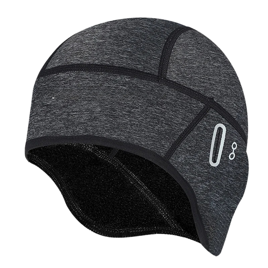 Gorro de ciclismo/deportivo forrado de forro polar con orejeras - Gris jaspeado