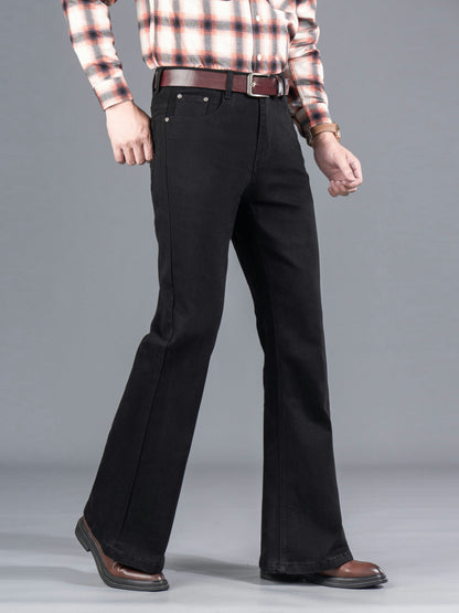 Jean Bootcut Homme Noir Coupe Évasée
