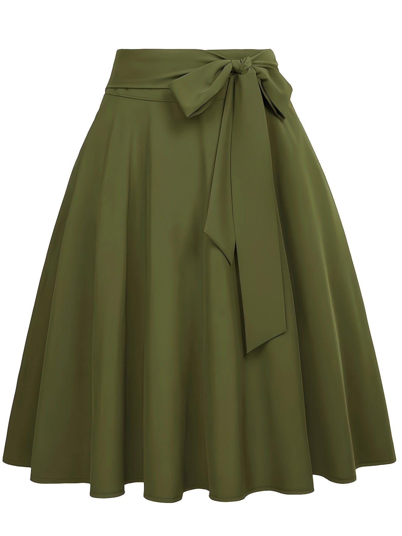 Falda skater para mujer elegante de talle alto con cinturón anudado – Estilo sofisticado para todas las ocasiones