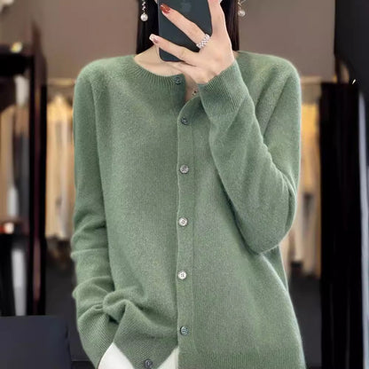 Danielle – Merino Vest for Women with Round Neck and Long Sleeves in