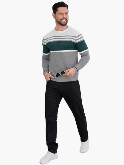 Maglione casual da uomo a righe stile moderno per uso quotidiano