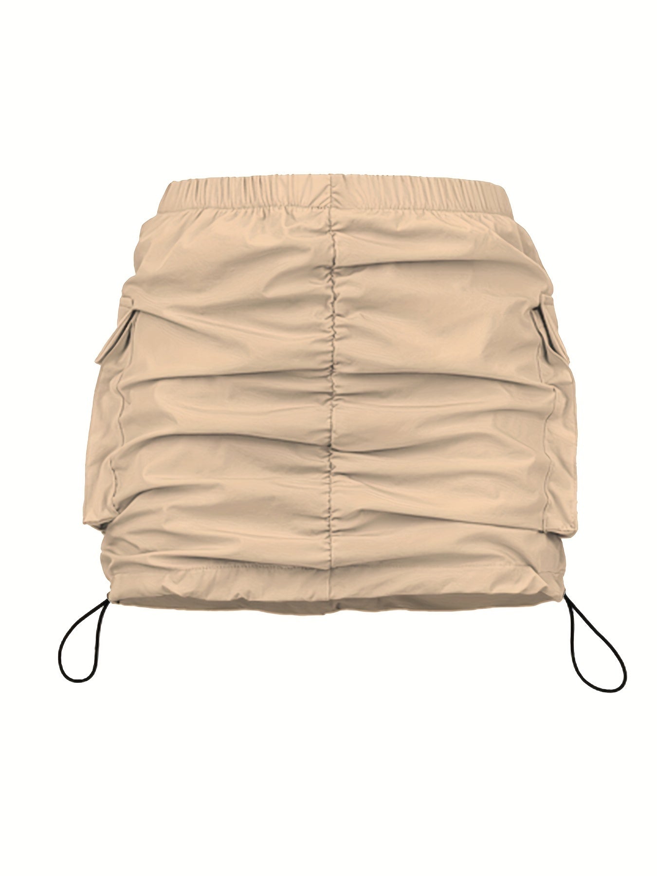 Jupe Mini Cargo Femme Style Urbain avec Fronces et Poches Utilitaires