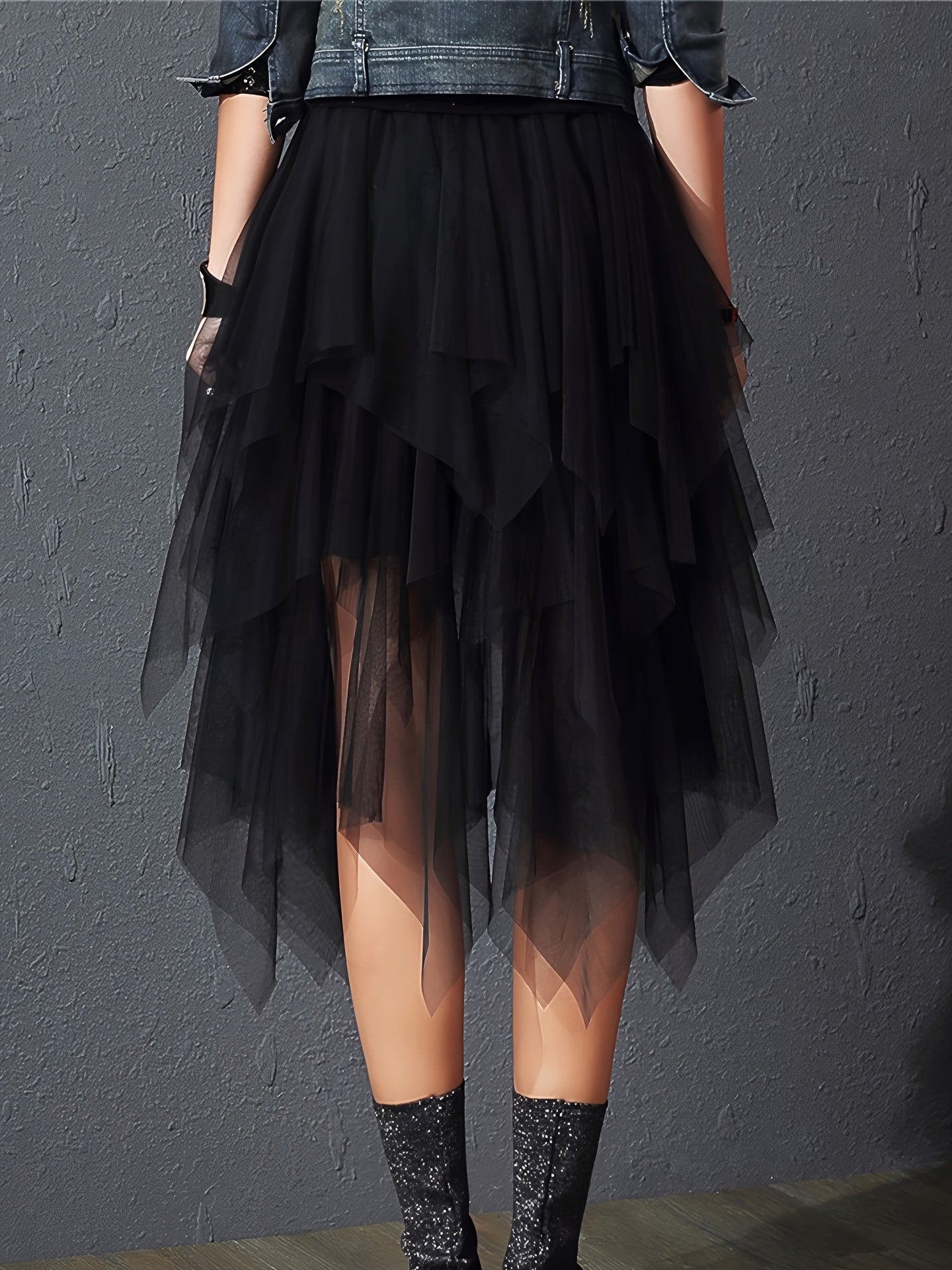 Gonna donna elegante in tulle con volant per occasioni speciali