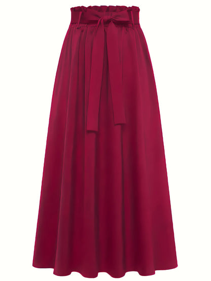 Jupe longue taille haute style paperbag femme élégante et décontractée