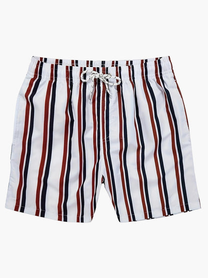 Short de bain homme à rayures style décontracté pour plage et piscine