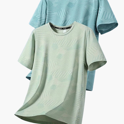 Atmungsaktives Herren-T-Shirt im tropischen Casual-Stil, kurzärmelig – 2er-Pack, ideal für den Sommer  