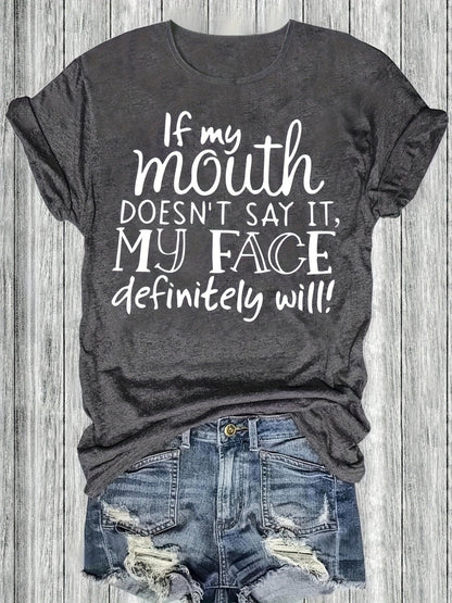 Casual dames T-shirt met humoristische tekst – Ideaal voor de zomer, trendy stijl