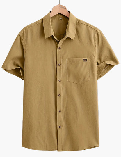 Camisa casual para hombre de manga corta estilo urbano elegancia veraniega