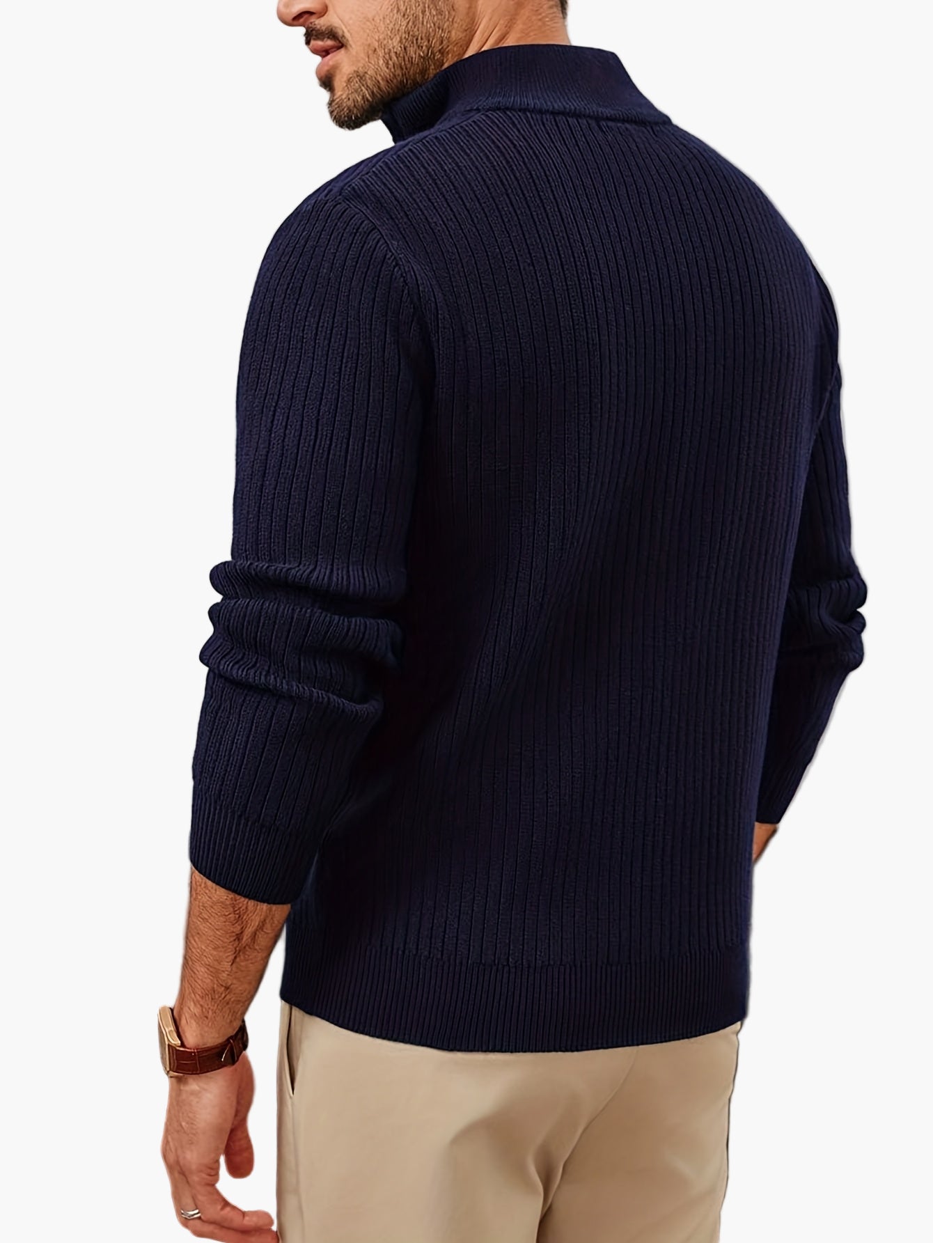 Maglione con zip mezza chiusura stile casual da uomo - Ideale per autunno inverno