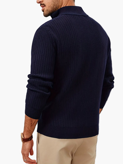 Maglione con zip mezza chiusura stile casual da uomo - Ideale per autunno inverno