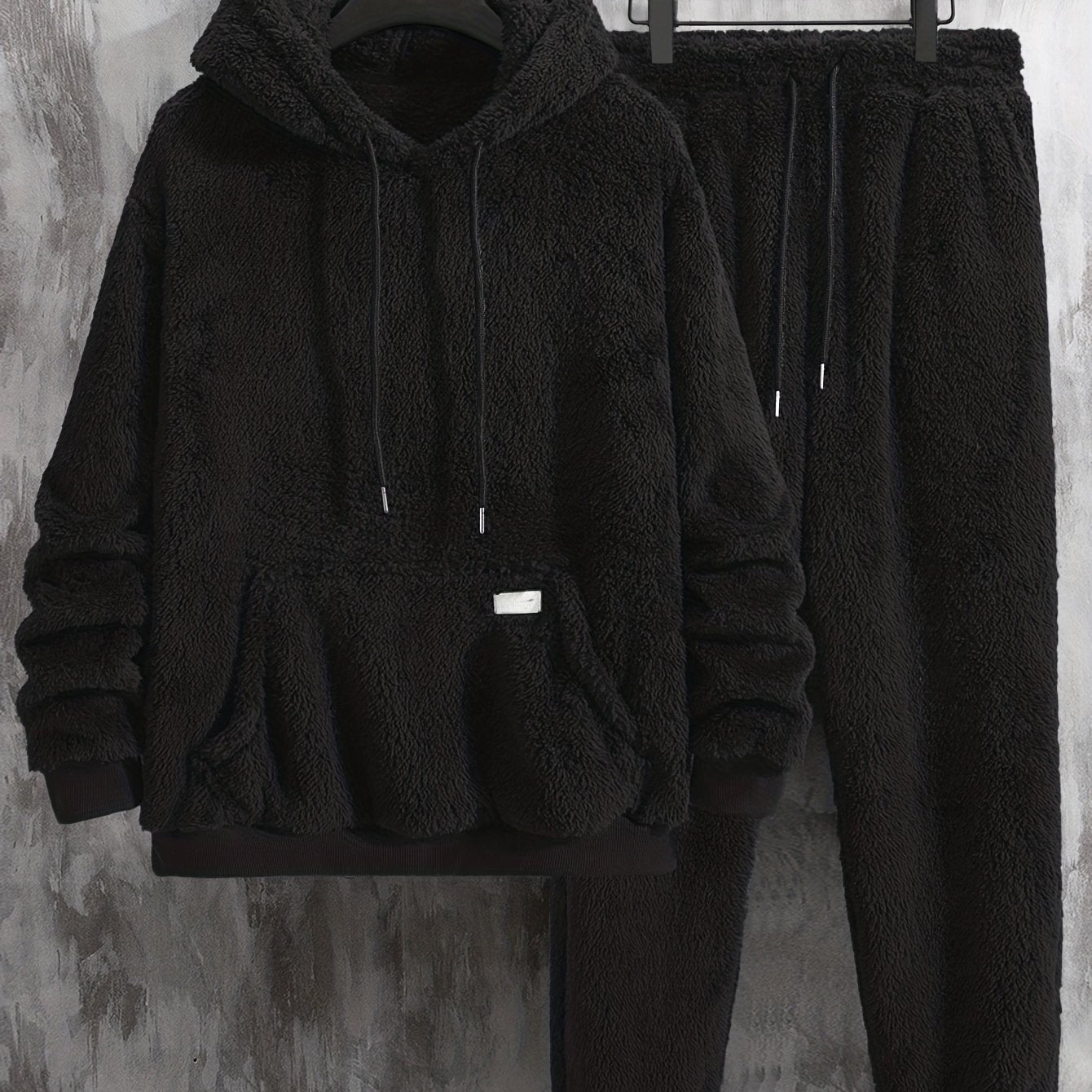 Ensemble Homme Loungewear Molleton Capuche et Pantalon Teddy Poil Long