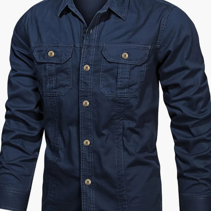 Camisa casual de manga larga para hombre estilo outdoor – Ideal para el fin de semana y el ocio