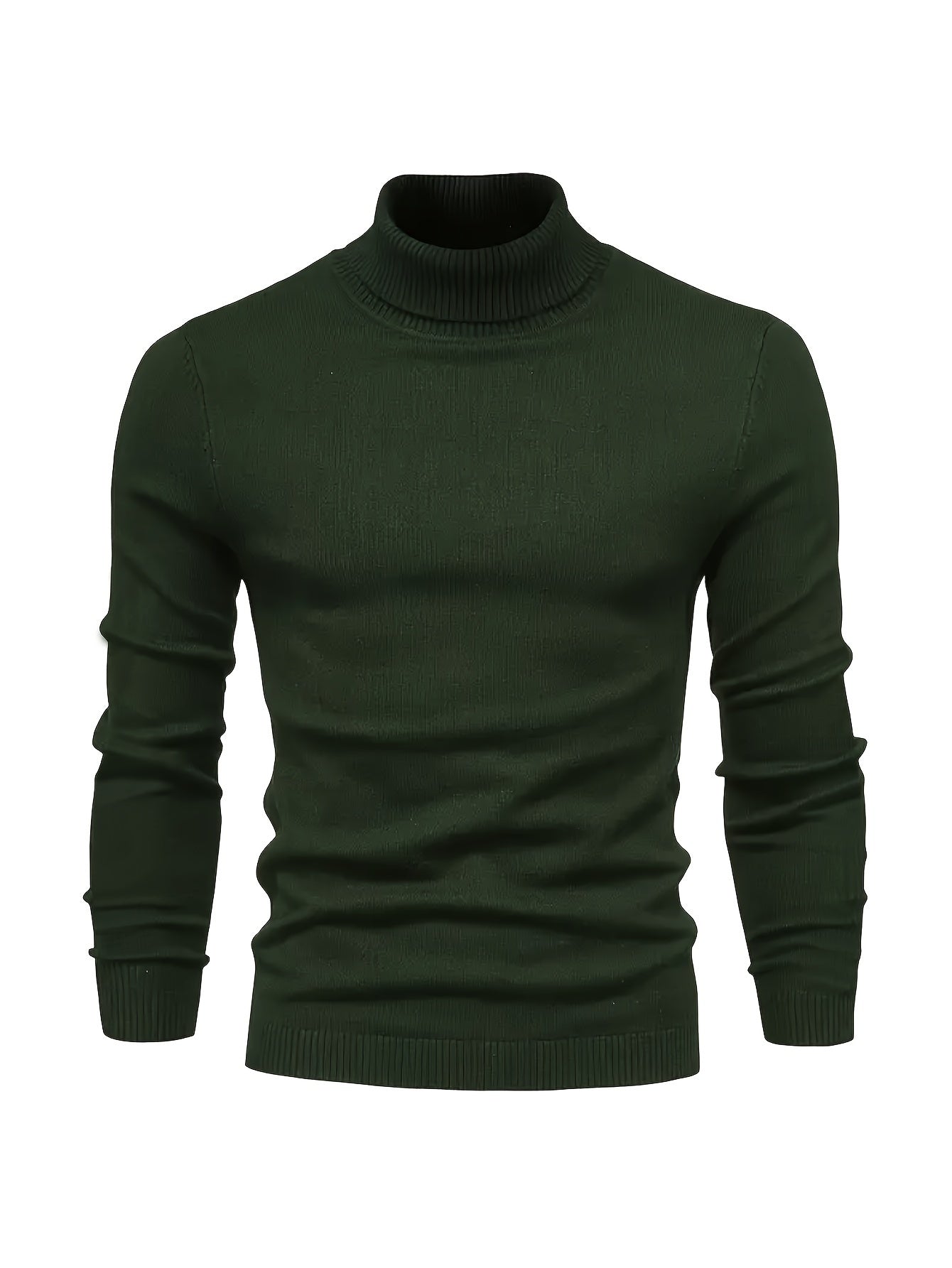 Men’s Classic Ribbed Turtleneck Pullover Sweater