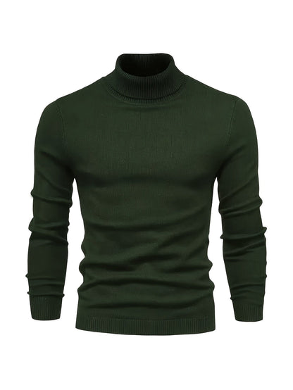 Men’s Classic Ribbed Turtleneck Pullover Sweater