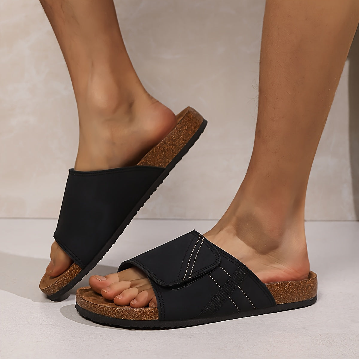 Sandales décontractées pour homme à enfiler avec semelle ergonomique – Idéal usage quotidien et détente